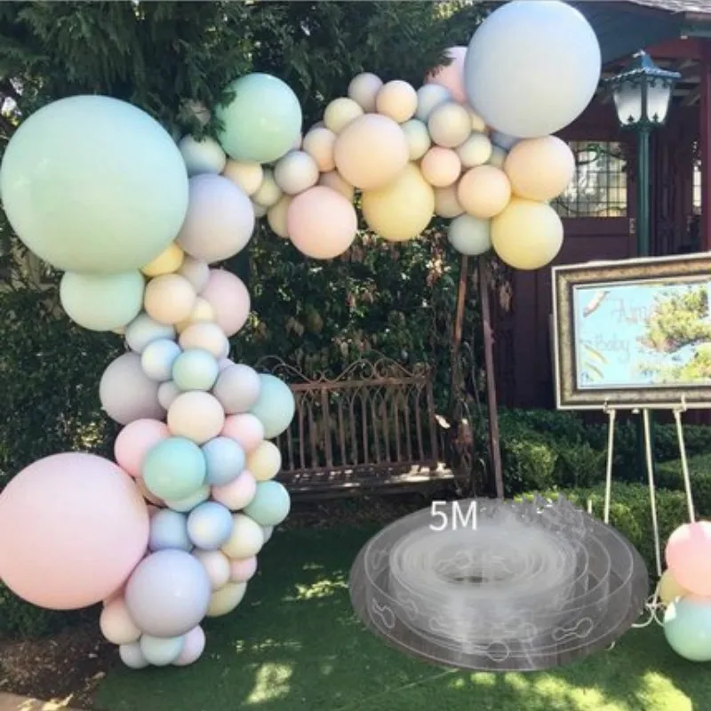 

2PCS 5M Balloon Chain Plastic Transparent Tape Arch Connect Strip for Party Decor Wedding Birthday home decoration accessories