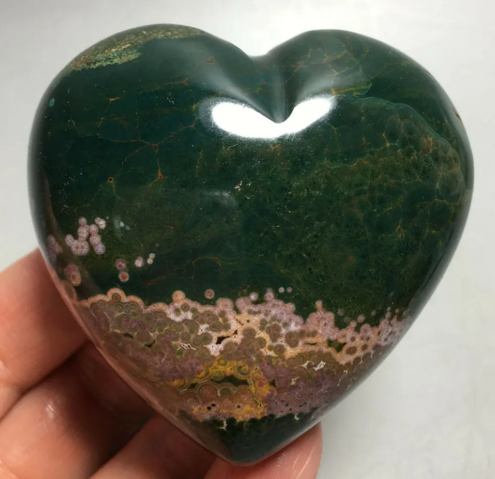 

231g NATURAL OCEAN JASPER QUARTZ CRYSTAL HEART HEALING stones Mineral specimen