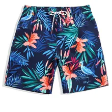 Летний Пляжный мужской большой размер с цветочным принтом, короткий для серфинга Homme быстросохнущие обшитые мужские шорты высокого качества мужские купальники с сетчатой подкладкой