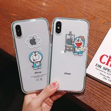 ¡Oferta! funda de Japón con bonitos bordes coloridos de animé Doraemon Moomin para iphone XR X XS MAX 6s 7 8 plus, funda de teléfono blanda clara con adorable dibujo animado