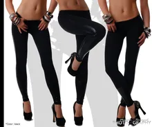 Lady’s winter warm slim jeggings New Stylish legin Punk Sexy Stretchy gothic leggings women leather Pencil Skinny Pants