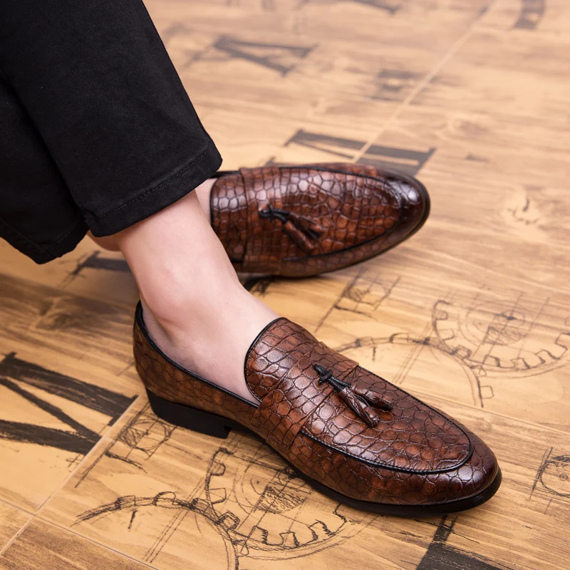 Мужские лоферы; кожаная мужская повседневная обувь на плоской подошве; sapatos chaussures calzado en cuir Lux schuhe zapatos hommes; большой размер 47; p4