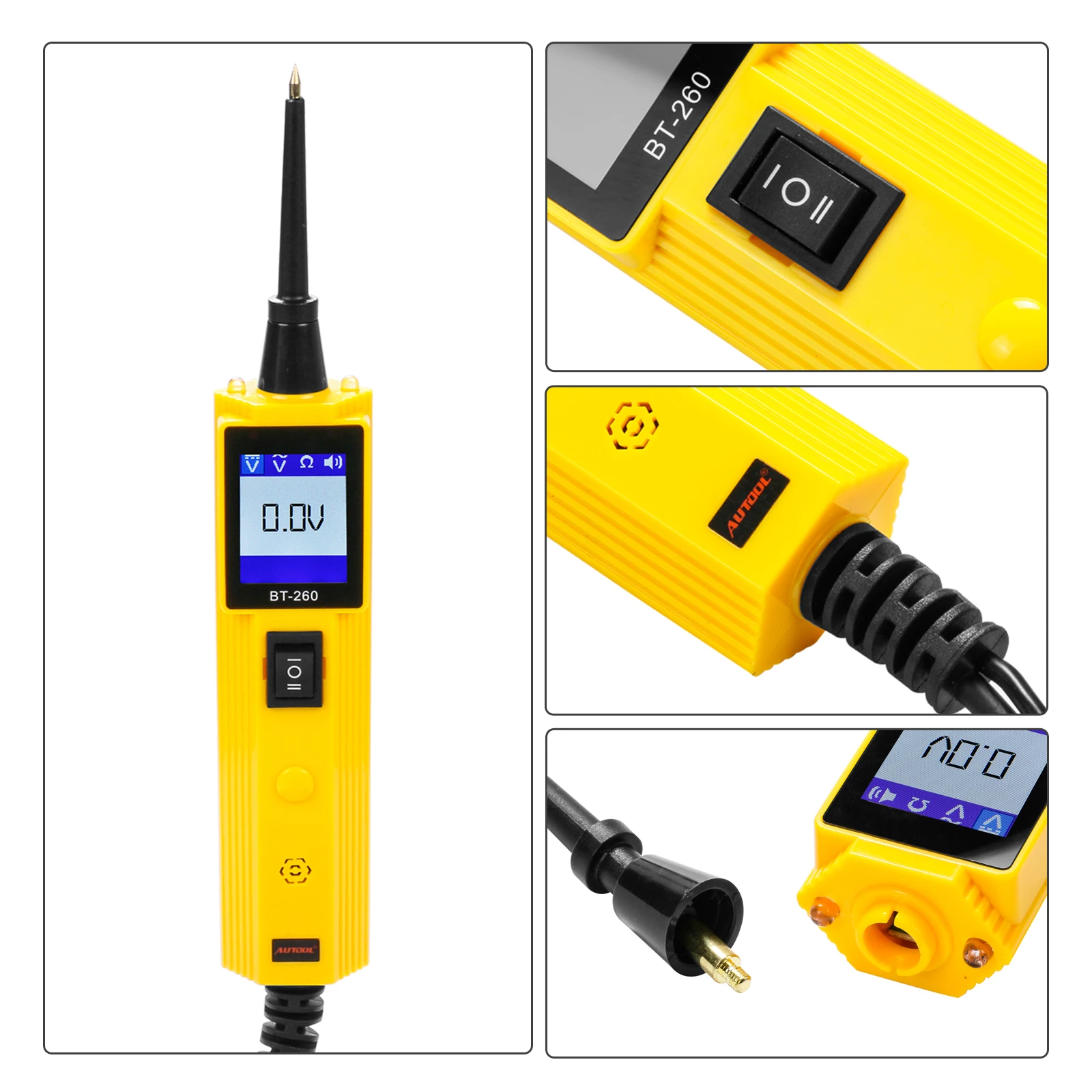  AUTOOL BT260 Electrical System Diagnostic Tool Automotive Circuit Tester with LED Flashlight Multi- - 32995181083