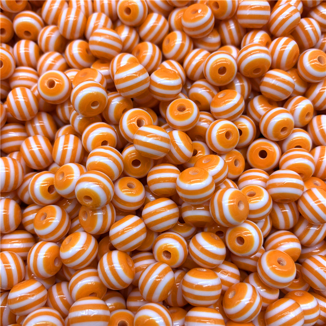 8mm 10mm Resin Spacer Beads Round Beads Stripe Spacer Beads For Jewelry Making DIY Bracelet Necklace Accessories