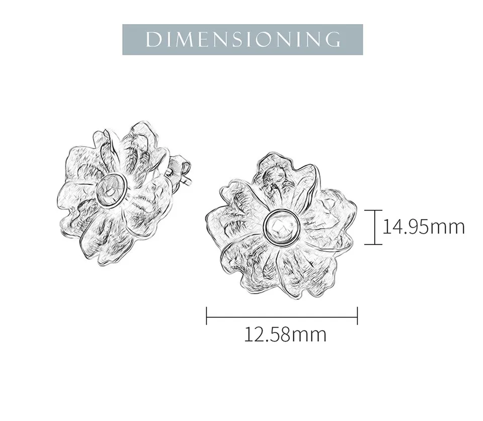Lotus Fun Реальные Стерлингового Серебра 925 Природный Камень Ручной Работы Изысканные Ювелирные Изделия Пион Цветок Серьги Стержня для Женщин Brincos