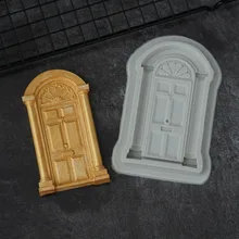 Европейская форма ворот силиконовая форма сахарная помадка для торта шоколад для декорирования 3D строительный дом форма двери