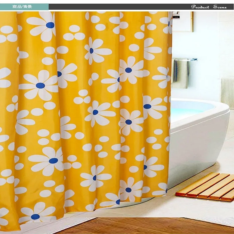 Yl22 Neue Bade Duschvorhang Stoff Moderne Blume Polyester Elegante