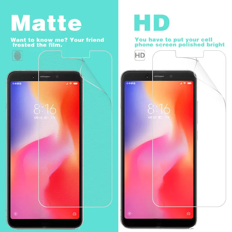 

Anti-Glare Matte Film For Xiaomi Redmi 6 5.45 in Redmi6 HD Clear Glossy Film With Cleaning Tools Cell Phone Cover + Cloth