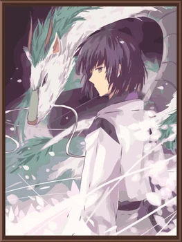 

Frameless DIY painting by numbers digital oil painting diy oil painting gift home decor Spirited Away 40X50cm