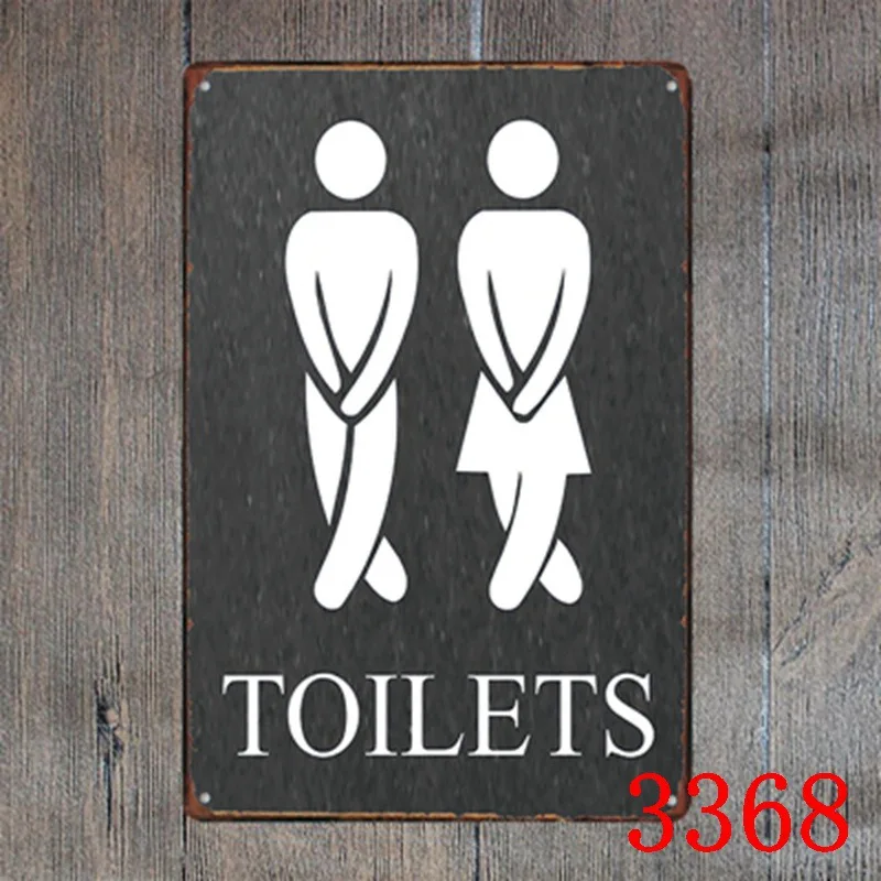 

TOILETS Metal Signs Wall Poster Plaque Motor Mural Painting Antique Vintage bar Pub Decor