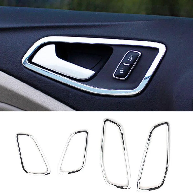 

4Pcs Car Interior Door Handle Bowl Cover Trim Frame For Ford Escape Kuga 2013-18