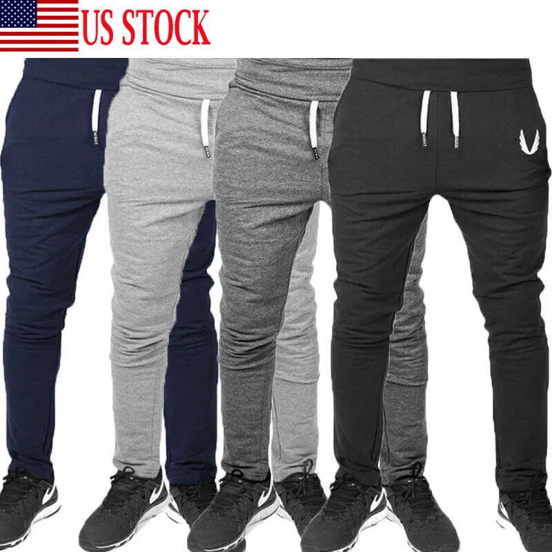 

Men Casual Long Sport Pants Gym Slim Fit Trousers Running Joggers Gym Sweatpants