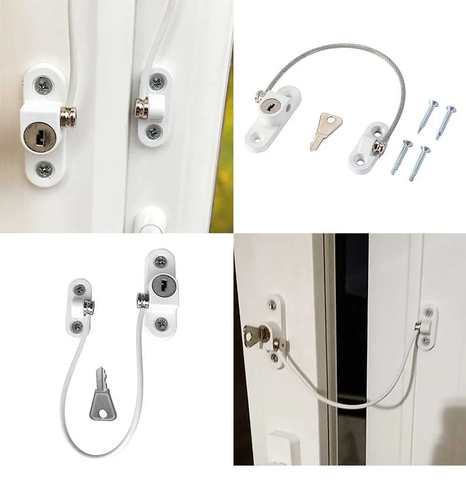 4 Pcs/lot Baby Safety Locks Children Protection Window Lock For Kids Infant Security Locks Stainless Steel Child Window Limiter