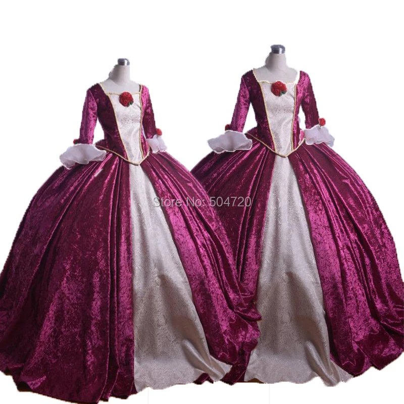 

Tailored! purple Duchess Queen Marie Antoinette Period Masquerade Theatre Civil war Gown dress HL-272