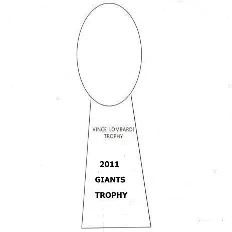 

SUPER football game 2011 GIANTS 1:1 Full Size 52CM small size 24cm 33cm football trophy logo customed allowed