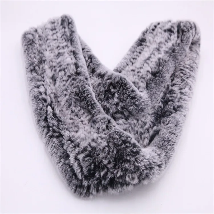  Winter Fur scarf for women knitted natural Rex Rabbit Fur scarves 2017 new genuine fur ring Female Warm Shawl  (3)