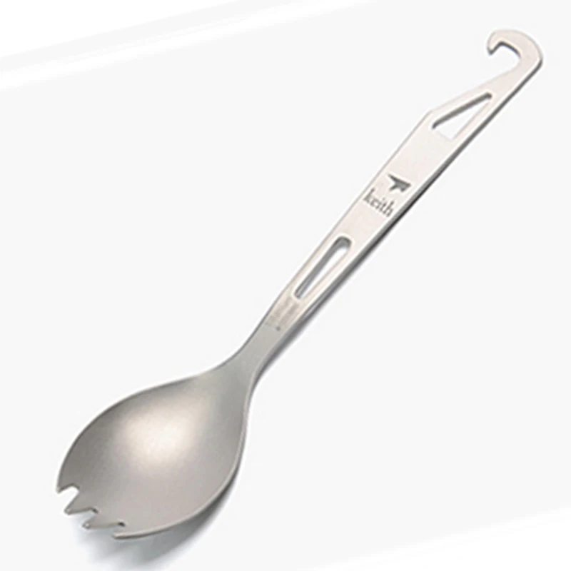

Keith Titanium Spork Outdoor Tableware Portable Camping Cutlery With Corkscrew Multifunctional Spoon Fork Ultralight 15g Ti5311