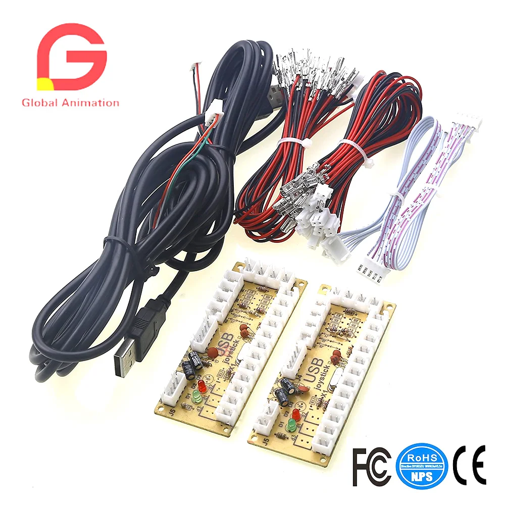 

2 pcs Zero Delay Generic Game Controller USB to Joystick for MAME & Raspberry Pi1/2/3 RetroPie DIY Projects Support for SANWA