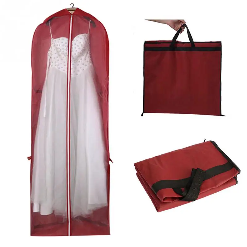 non woven fabric Wedding Dress Dust Cover with Zipper Bride Gown Storage Bag Garment Clothes