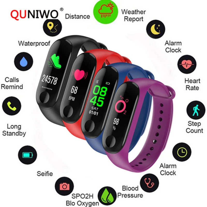 

2018 New Smart Bracelet 0.78" OLED Color Touch Screen Blood Pressure Heart Rate Monitor Wristband Waterproof VS Mi 3 Mi Band 3