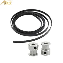 Anet 3d printer Parts 1.7M Timing Belt Width 6mm gt2 Belt+2pcs Aluminum GT2 16T/20T 6mm Bore Pulley for Reprap a6 a8