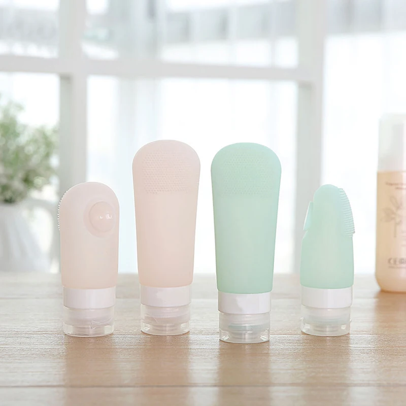2pcs/Set Silicone Portable Soap Dispensers Travel Shampoo Bath Container Storage Bottles Bathroom Product Household Accessories 2pcs/Set Silicone Portable Soap Dispensers Travel Shampoo Bath Container Storage Bottles Bathroom Product Household Accessories