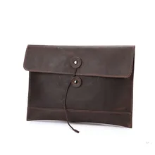 Man han edition business leather cowhide envelope bag man bag hand bag package man crazy horse leather document restoringancient