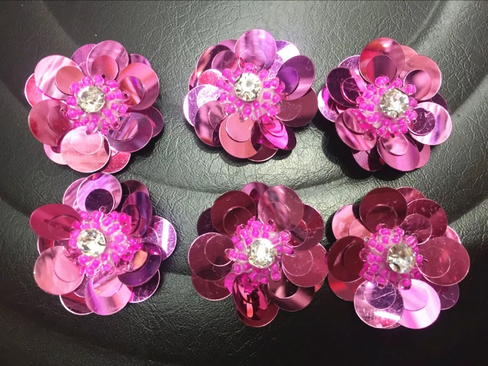 10 шт./лот цветы с блестками 30 мм Ручная работа ПВХ швейные плоские Пластыри для спины DIY ремесла обувь сумки аксессуары для одежды Lila светильник розовый
