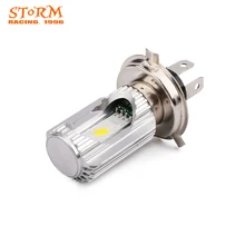 Мотоцикл Алюминий H4 светодиодный 6000-6500 К DC12-24V велосипед Туман Лампа мотоцикл фары HS1 лампочки наружного освещения Hi -Низкая 10 Вт-12 Вт