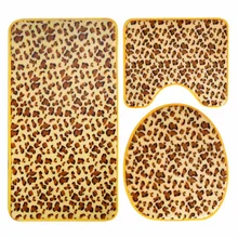 Honlaker фланелевые супер мягкие коврики для ванной комнаты 3 шт. модный кожаный комплект коврик для туалета нескользящий коврик для ванной