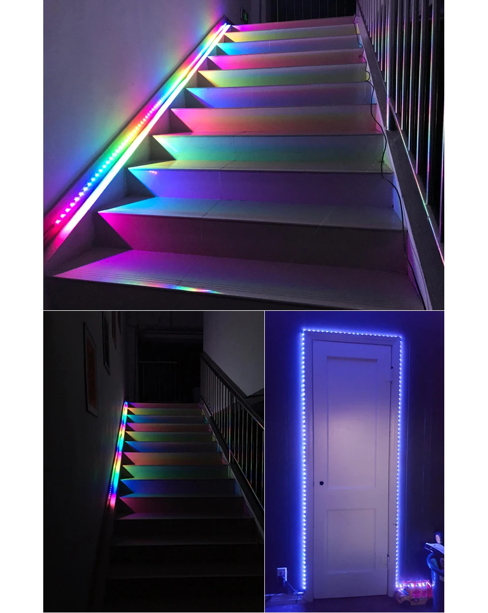 30 светодиодный s/M RGB индивидуально адресуемый светодиодный светильник под шкафом 2811 IC кухонный шкаф умный светодиодный пиксельный свет для