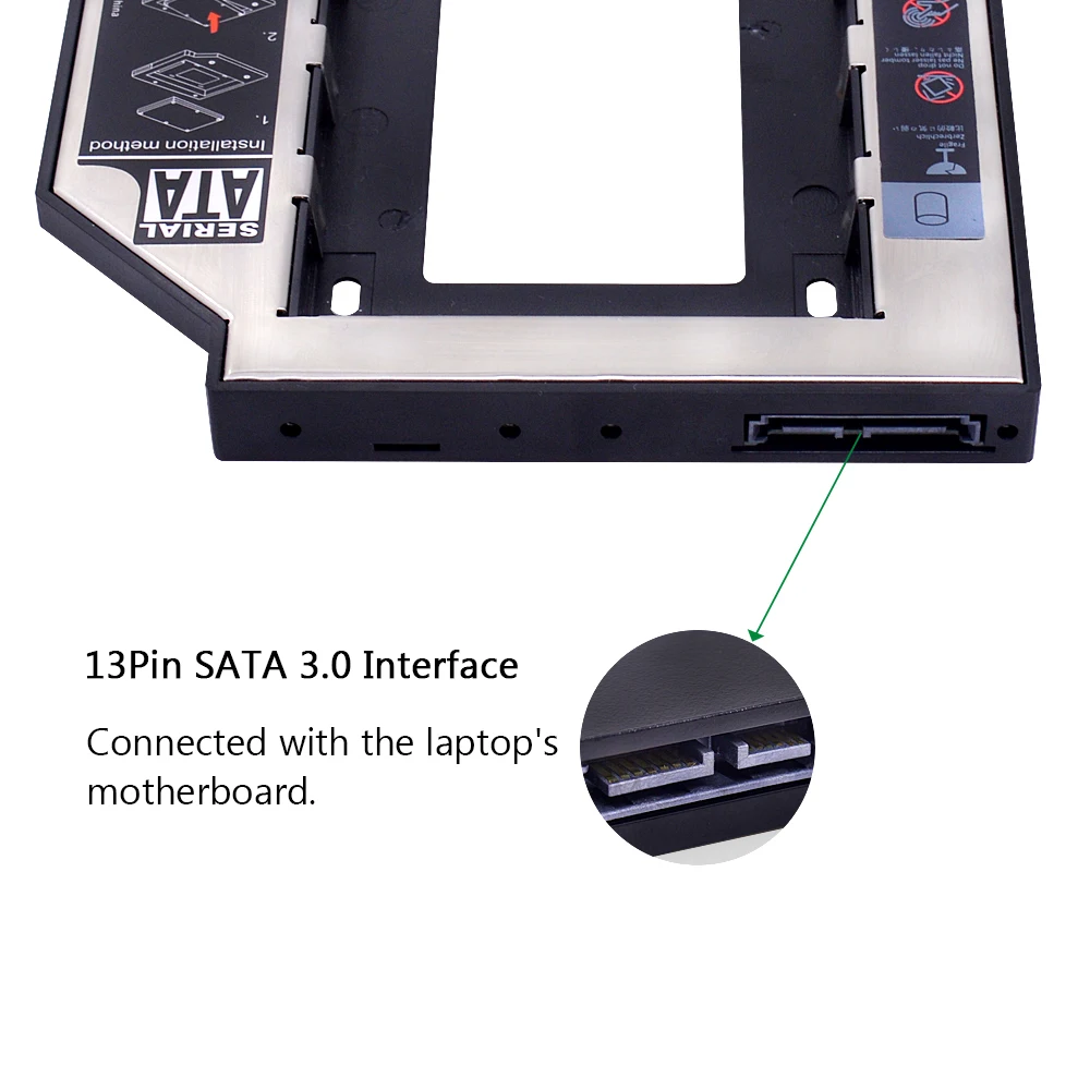 CHIPAL 10 шт Универсальный SATA 3,0 2nd HDD Caddy 12,7 мм для 2," 2 T чехол для SSD, HDD корпус со светодиодный для ноутбука ODD CD-ROM DVD-ROM