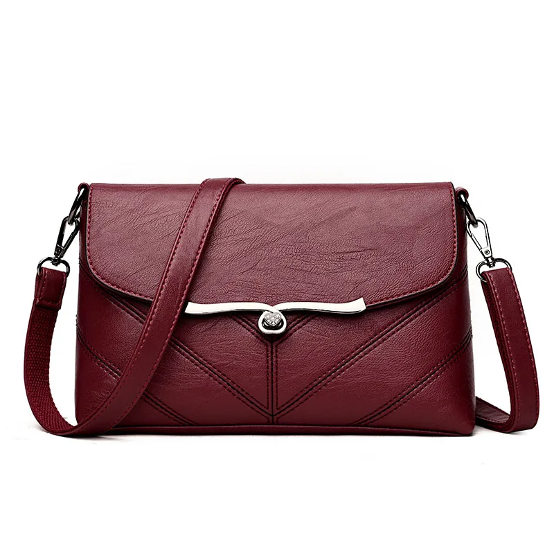 

Brand 2019 New Fashion Thread Crossbody Bags PU Leather Women Handbags Designer Shoulder Ladies Sac Clutch Bag
