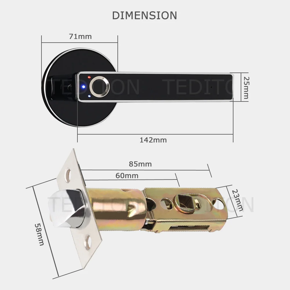 biometric lock semiconductor fingerprint lock smart door lock, Automatic security door electronic lock