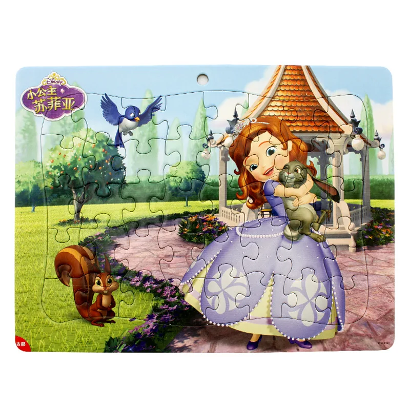 Disney паззлы игры принцессы Микки коробка 40 шт. бумага головоломки От 3 до 5 лет ребенок подарок обучения Образование игрушечные лошадки для
