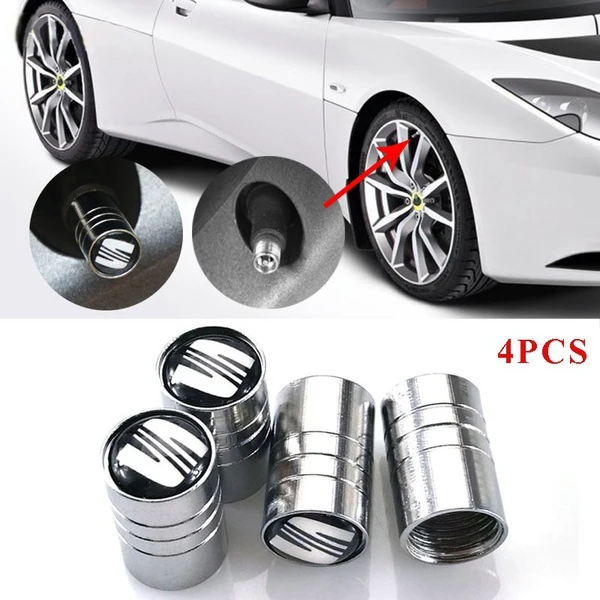 

Car Wheel Tire Valves Tyre Stem Air Caps Cover case for Seat leon ibiza altea emblem auto accessories Stainless Steel 4pcs/set