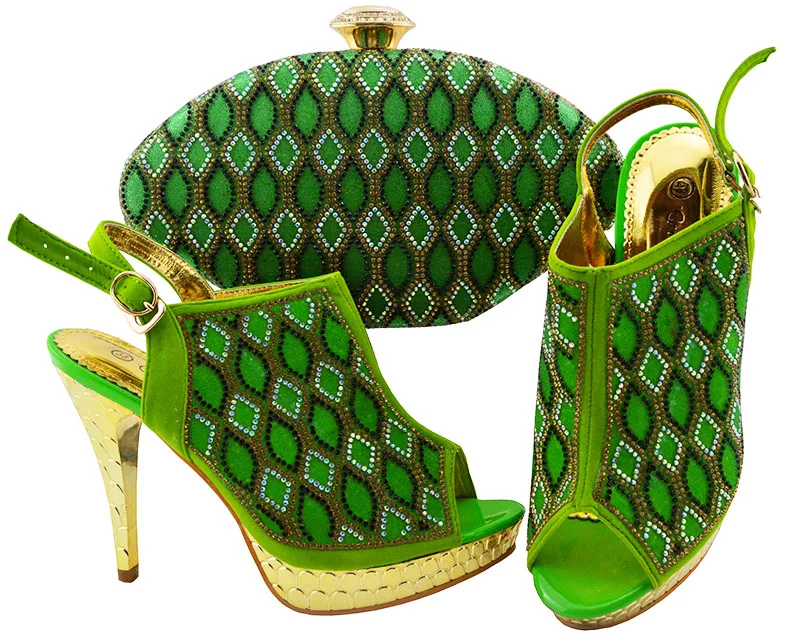 lime green shoes and matching bag