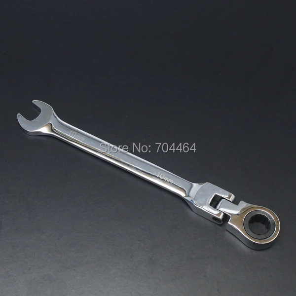 Dual use 10mm 180 degree Flex Flexible Head Spanner Ratcheting Ratchet