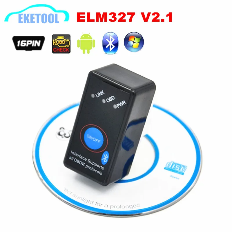 OBD2 ELM327 Bluetooth V2.1 беспроводной OBD/OBDII Диагностика ELM 327 V2.1 работает для Android/PC поддерживает 7 протоколов - Цвет: Power Switch ELM327