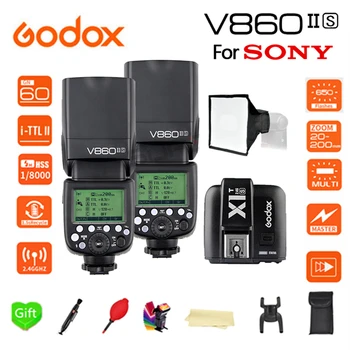 

Paypal Accpect, 2*V860II-S Godox V860II Flash Speedlight TTL GN60 Li-Battery HSS 1/8000s Camera Flash + X1T-S trigger for Sony