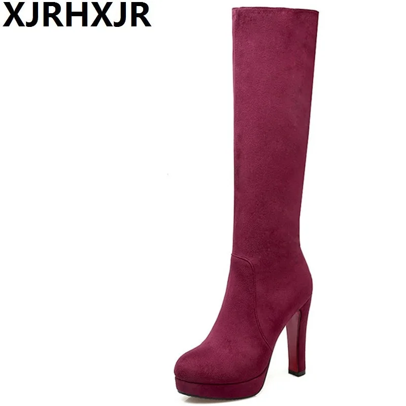 high heel round toe boots