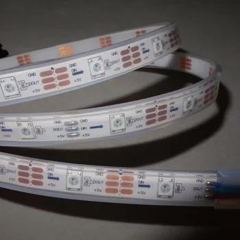 

1M long addressable DC5V WS2812B led pixel srip,IP68,30pcs WS2812B/M with 30pixels;WHITE PCB,IP68;epoxy resin filled in the tube