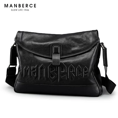 MANBERCE кожаная сумка через плечо Для мужчин большие Ёмкость PU Курьерские сумки мужской моды Повседневное путешествия мужские сумки-мешки M90 - Цвет: Черный