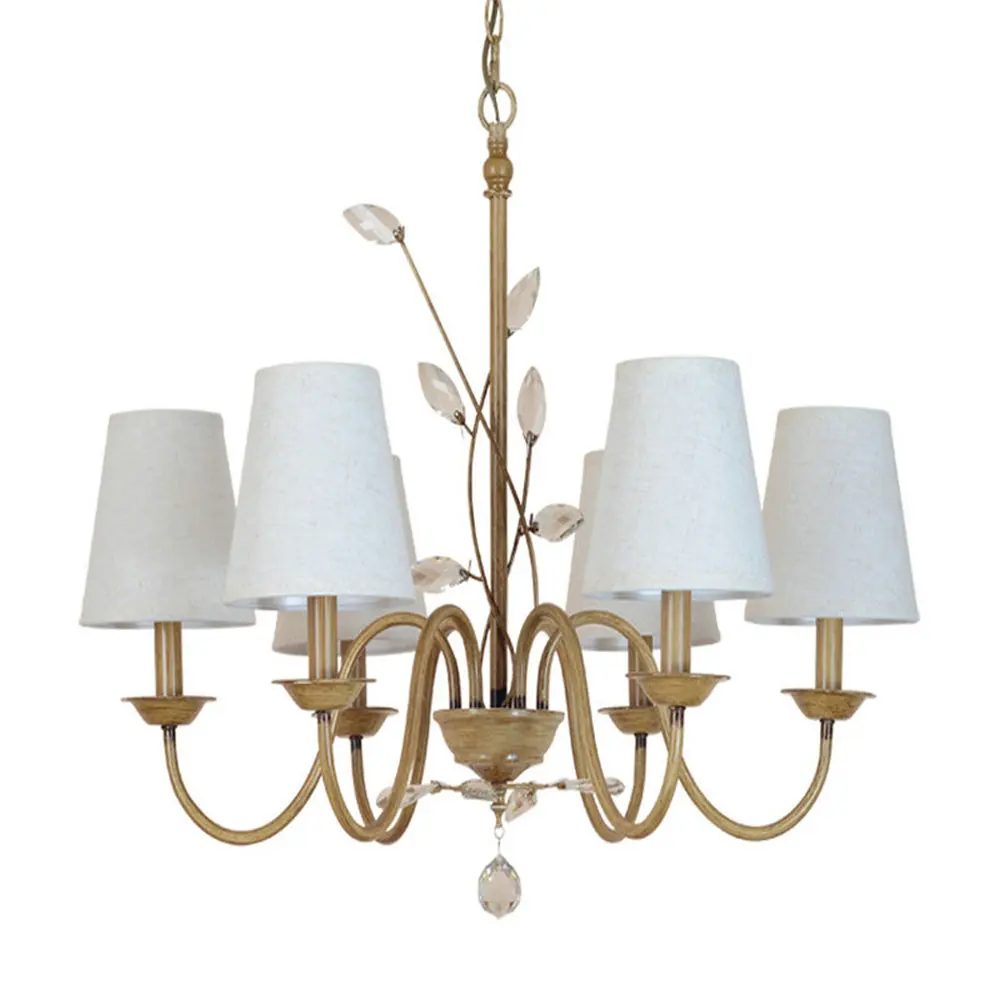 

Chandelier Lighting Modern Simplicity Crystal Chandelier lamp Chandeliers Lighting Fixtures With Fabric Shade E14 Led Light