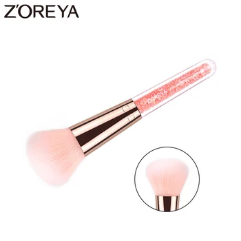 

ZOREYA Brand Pink Crystal Blending Brushes Comfortable Synthetic Hair Exquisite Rose Gold Aluminum Ferrule Cosmetic Beauty Tools