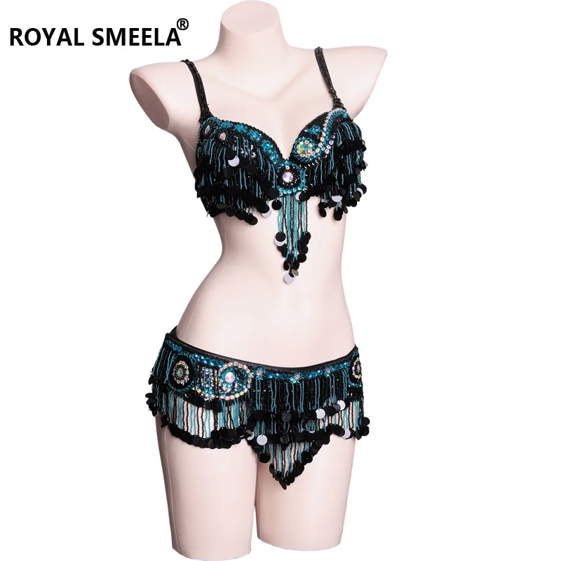 Goedkoop 2020 Nieuwe Vrouwen Buikdans Kostuum Buikdansen Kleding Sexy Night Dance Bellydance Carnaval Tops Chain Beha Riem WY8610