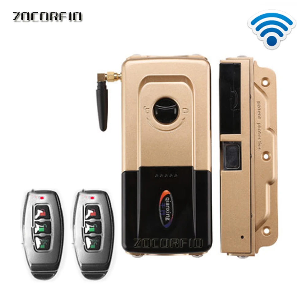 

Double control Wireless Security Invisible Keyless Entry electronic Door Lock Home Smart Remote Control smart Lock with 2 Remote