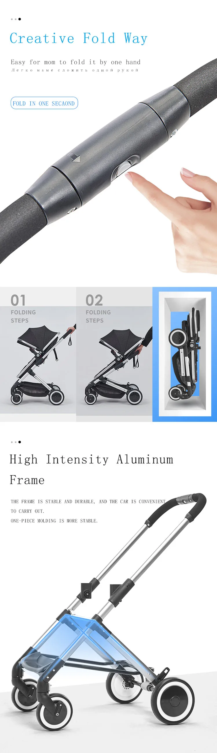 Bluechildhood Высококачественная легкая коляска детская коляска переносная, для прогулок с малышом коляска для новорожденных
