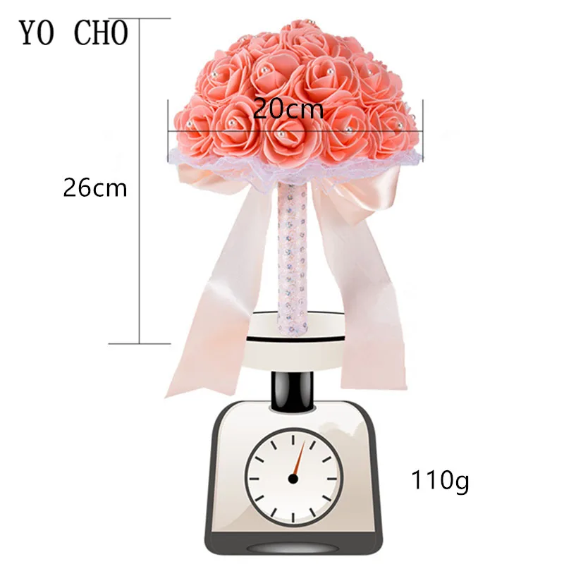 Йо Чо Свадебный букет Искусственный декоративный цветок поддельный жемчужный букет Синий невесты Свадебные принадлежности украшения