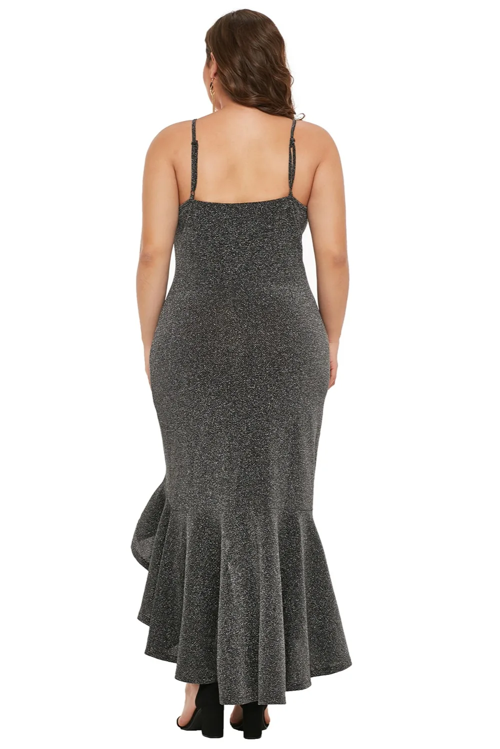 Charcoal-True-Shine-Plus-Size-High-low-Dress-LC610939-13-2